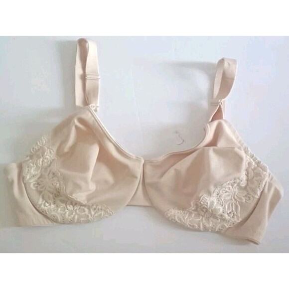 Olga Minimizer Bra Size 40C Beige Lightweight Full Coverage  Underwire Lace - Picture 2 of 6